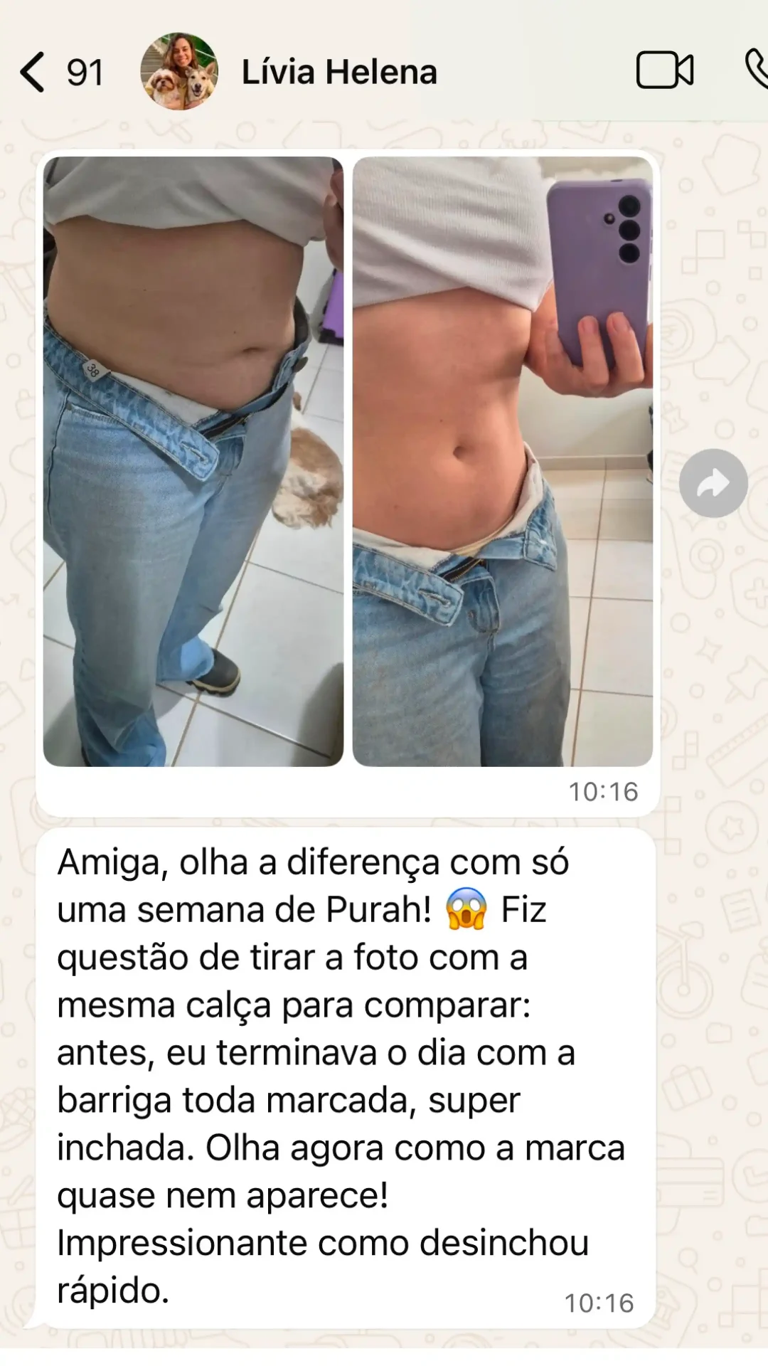 Depoimento Lívia Helena sobre Purah Greens