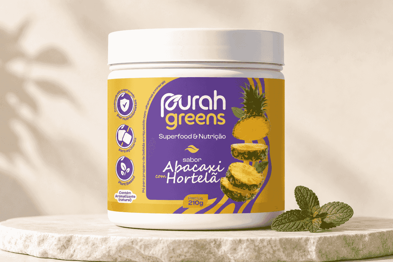 Purah Abacaxi com Hortelã em cena natural